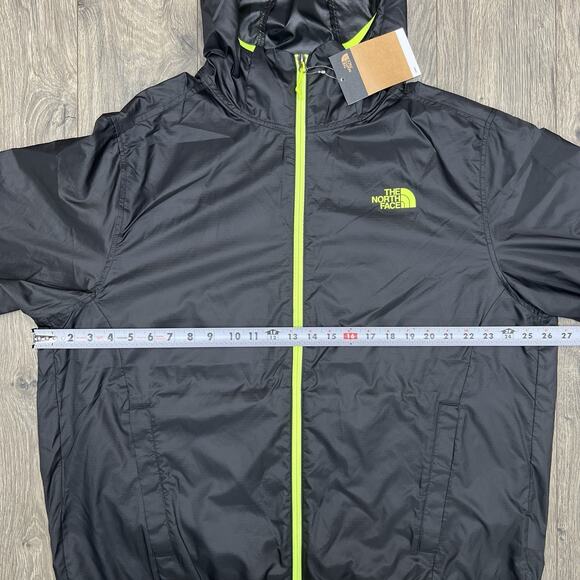 The North Face Hoodie Sz XL Mens Black TNF Black Green Cyclone Wind Full Zip - Picture 4 of 14
